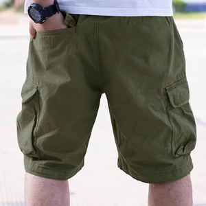 Pantalones Cortos Cargo Tácticos para Hombre, de Poliéster, Casuales, de Cintura Media, con Múltiples Bolsillos, Sólidos, Ecológicos, Bordados, para Verano - Product Image 6