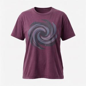 เสื้อยืดโพลีเอสเตอร์ผู้หญิง ออกแบบเองได้ แฟชั่นลำลองฤดูร้อน แขนสั้น ผ้าซาติน คอกลม คุณภาพสูง สีตามสั่ง - Product Image 1