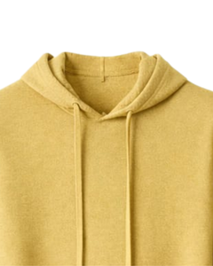 Sudadera con Capucha para Hombre, Color Amarillo Mostaza, de Algodón y Felpa, Manga Larga, Informal, con Capucha con Cordón Ajustable, para Invierno - Product Image 4