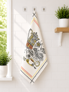 Serviette de cuisine imprimée vintage, mode et accessoires |   Serviette de cuisine décorative élégante |   Serviette de cuisine en lin multicolore - Product Image 5