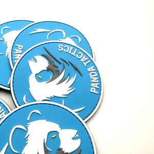 Patch en caoutchouc 3D gaufré Panda Tactics, logo circulaire à coudre - Product Image 4