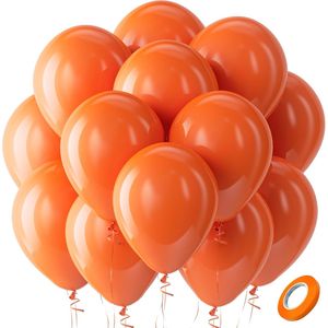 Palloncini in Lattice Arancioni per Feste, Confezione da 100, 12 Pollici, Palloncini ad Elio per Compleanni, Addii al Nubilato, Feste di Halloween - Product Image 1