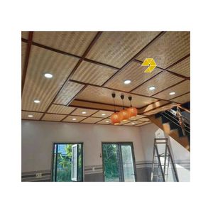 Panneau de plafond en bambou tissé à la main, éco-responsable, décoration artisanale moderne pour la maison - Product Image 1