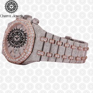 Reloj de Lujo para Hombre Charm Jewells, de Acero Inoxidable, 40 mm, Analógico, Mecánico, Cronógrafo, Cristal de Zafiro, Detalles de Diamantes, 10 Bar - Product Image 4