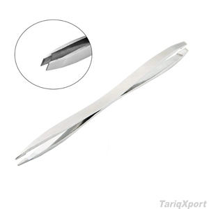 Pince à épiler professionnelle en acier inoxydable à double extrémité, à pointe inclinée de précision, pour cils et sourcils, vente en gros d'usine, sûre - Product Image 3