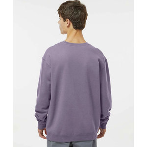 Sweat-shirt à col rond surdimensionné pour homme, en coton tricoté uni violet, décontracté, pour l'automne - Product Image 3