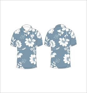 เสื้อโปโลผู้ชายพิมพ์ลายดอกไม้สีฟ้าแขนสั้นฤดูร้อนลำลองระบายอากาศได้ดีน้ำหนักเบาสลิมฟิตแฟชั่นเสื้อโปโล - Product Image 3