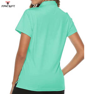 Chemises de golf pour femmes en coton satiné tricoté uni, décontractées, avec logo personnalisé et service OEM - Product Image 3