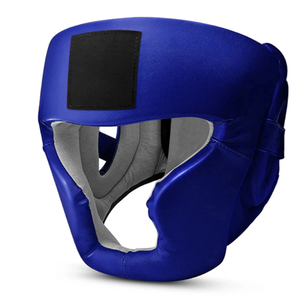 Protector de Cabeza de Boxeo PROFIT SPORTS de Cuero PU Azul con Protección Facial de Espuma Resistente, Equipo de Entrenamiento Ajustable para Todas las Estaciones - Product Image 1