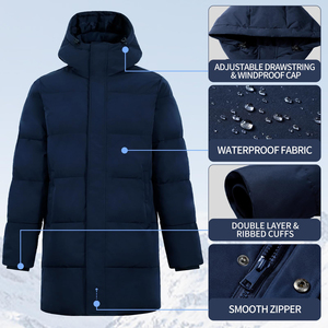 Solid Trader High Density Outer Shell Thermal Efficiency Cozy <b>Padded</b> Clothing <b>Long</b> Puffer Jacket - Product Image 4