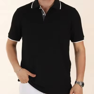 Polo en coton premium pour homme, logo personnalisé, respirant, manches courtes, polo décontracté d'été, fabrication OEM - Product Image 1