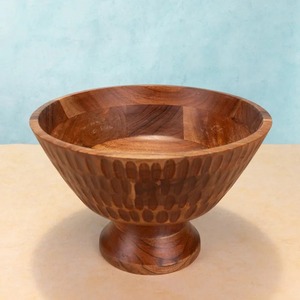 Tazón de ensalada de madera hecho a mano, diseño Wabi Sabi, acabado natural sin recubrimiento, para servir en fiestas. - Product Image 5