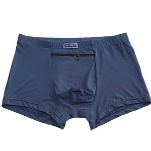 GOTS Certificate 100% Organic Cotton Single <b>Jersey</b> Men's Recovery <b>Boxer</b> Briefs with Ice Pack Pocket | ODM OEM Private Label - Product Image 4