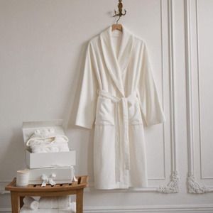 Customizable Cotton Bathrobe for <b>Men</b> Women Soft Absorbent Terry Toweling Robe with <b>Belt</b> for Hotel Spa Resort Home - Product Image 6
