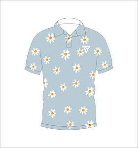 Camisa polo con estampado de margaritas azul claro para hombre, camiseta informal de manga corta para verano, camiseta de golf a la moda - Product Image 1
