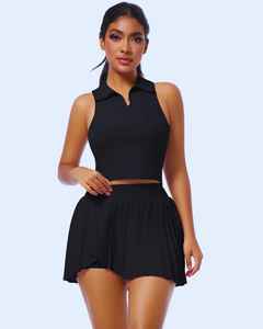 Tenue de tennis personnalisée en gros avec logo – T-shirt, jupe et short de tennis respirants, à séchage rapide, légers, confortables et professionnels - Product Image 4