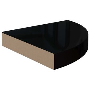 Ripiano ad angolo mobile in MDF nero lucido 9.8 "x 9.8" x 1.5 "elegante da parete e da esposizione - Product Image 3