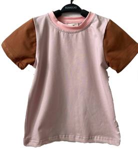 T-shirt en coton 100% à manches courtes pour enfants, garçons, filles, tout-petits, uni, décontracté, tricoté - Product Image 5