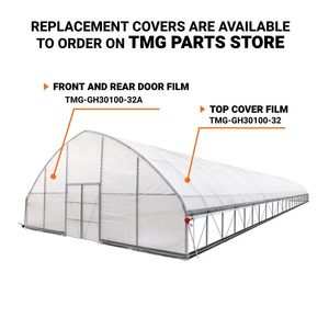 Telo in EVA trasparente da 6 mil per serra, 30FT x 100FT, per tenda da coltivazione con lati avvolgibili a manovella e soffitto a punta - Product Image 6