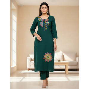 Ensemble de 2 pièces en coton naturel, vêtements traditionnels indiens, vêtements de fête pour femmes, taille M à 3XL - Product Image 2