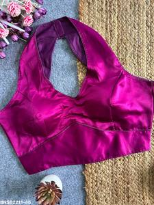 Collection de Blouses en Satin Malai de Qualité Supérieure avec Col Uni et Halter, Rembourrées et Dos Fantaisie – Exportateur de Mode Féminine, Fournisseur Indien - Product Image 2