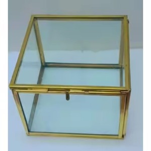 Caja organizadora rectangular de cristal con acabado plateado para exhibir joyas, con tapa con bisagras, decorativa para el hogar, almacenamiento de recuerdos para anillos - Product Image 5