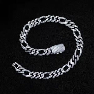 New Fully <b>Iced</b> Luxury Moissanite Diamond VVS Studded Miami Cuban Link <b>Chain</b> with Pendant <b>Iced</b> Diamond Cut Necklace - Product Image 2