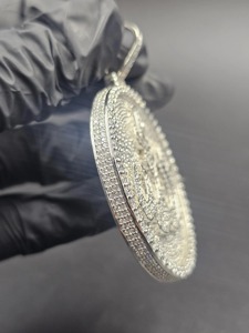 Pendentif à thème Allah, plaqué argent, avec micro-incrustations de strass en cristal, breloque religieuse, cadeau unisexe - Product Image 6