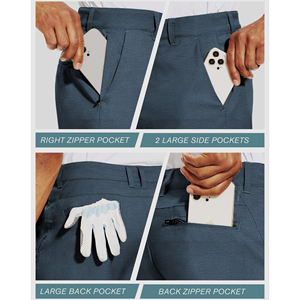 Shorts de golf sportifs pour hommes, séchage rapide, évacuation de l'humidité, extensibles, motif uni, vêtements de sport décontractés, confortables et faciles à porter - Product Image 4