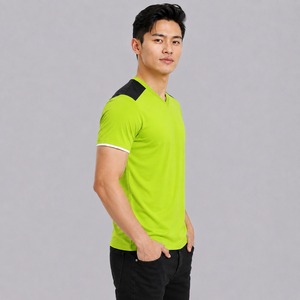 เสื้อยืดคอกวีผู้ชาย ผู้ผลิตมืออาชีพ ขายดีที่สุด ราคาขายส่ง ทรงปกติ สตรีทแวร์ลำลอง ผ้าฝ้าย 100% รับผลิตตามแบบ - Product Image 5