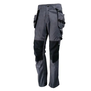 Grey <b>Black</b> Utility <b>Work</b> <b>Pants</b> with Tool Pockets Durable Industrial Cargo Trousers for Construction Workwear Safety <b>Pant</b> - Product Image 1