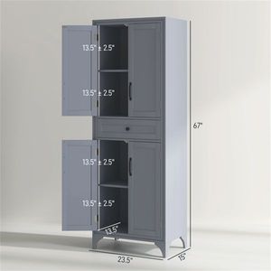 Mobile da Cucina in Legno Massello Stile Moderno, Armadio Multifunzionale con Pannelli in Compensato e Melamina, Arredamento per Soggiorno - Product Image 2