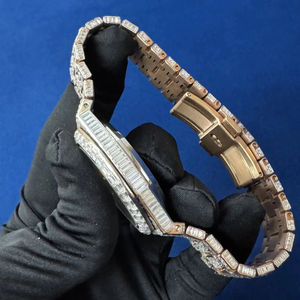 Customizable <b>Skeleton</b> white Full Iced Out Round Moissanite Diamond Classic Hip Hop Luxurious Stylish <b>Watch</b> <b>For</b> <b>Men</b> Gift - Product Image 3