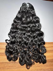 Extensions de cheveux humains indiens Remy non traités, double trame machine, bouclés, 100g, pointes épaisses et perméables - Product Image 3