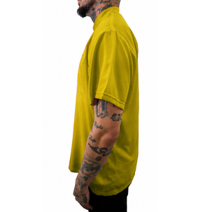 Chemise de travail jaune à manches courtes pour hommes, avec poche poitrine et col, modèle Barber - Product Image 4