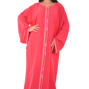 Plain Color Arabic Jalabiya <b>for</b> Women Modest <b>Long</b> <b>Dress</b> Breathable Fabric Traditional Middle East Outfit - Product Image 4