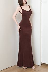Robe de soirée sirène dos nu scintillante pour femme à prix abordable, bretelles larges, ET3447, fournisseur premium, tenue de soirée élégante - Product Image 4