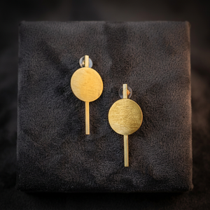 Boucles d'oreilles en laiton plaqué or géométriques, style bohème vintage unisexe, SOUMYA CREATIONS, bijoux de mode - Product Image 3