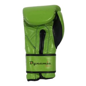 Leather Boxing Gloves Green Lace-Up Adjustable Wrist <b>Strap</b> Adult Unisex <b>Velcro</b> Closure Breathable Adult Boxing Gloves - Product Image 3
