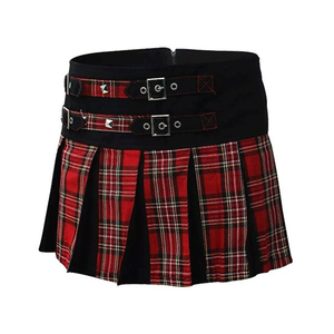 Kilt utilitaire professionnel unisexe en laine écossaise verte moderne, respirant, 100 % coton, effet vieilli, coupe régulière - Product Image 2