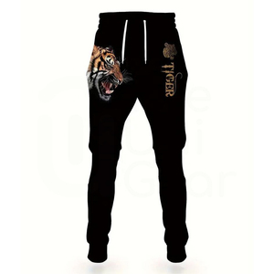 Ensemble survêtement décontracté pour homme avec sweat à capuche et pantalon imprimé tigre, longueur intégrale, cordon de serrage, respirant, en polyester, motif animalier, idéal pour l'automne - Product Image 3