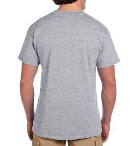 CAMISETA CLÁSICA DE HOMBRE DE ALGODÓN 100% DE MANGA CORTA, GRIS JASPEADO, CON LOGO FRONTAL, SUAVE, TRANSPIRABLE Y DE SECADO RÁPIDO - Product Image 5