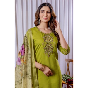 Ensemble élégant pour femmes, Kurti droit, pantalon et dupatta - Product Image 4