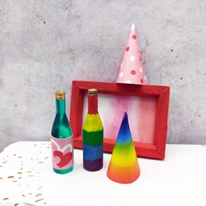 Accesorios para Casa de Muñecas en Miniatura a Escala 1:12, Escena de Fiesta de San Valentín, Materiales de Madera/Papel/Arcilla, para Mayores de 14 Años - Product Image 4