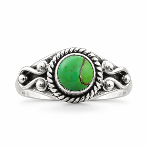 Anillo Hecho a Mano de Plata con Turquesa Verde Cobre, Anillo de Turquesa Verde de Alta Gama, Joyería de Piedras Preciosas Hecha a Mano al por Mayor - Product Image 5