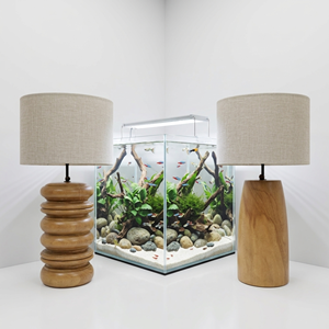 Solid Teak Wood Bedside Lamp Commercial Hotel Table Lamp with Shade for Luxury Resort Hospitality Project <b>Lighting</b> Furniture - Product Image 1