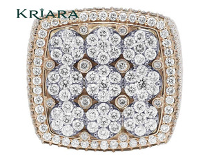 Anillo de Diamantes de Oro Sólido de 18K y Plata 925 para Hombre, Corte Brillante Redondo, Diamantes Cultivados en Laboratorio, Joyería de Lujo para Boda - Product Image 5