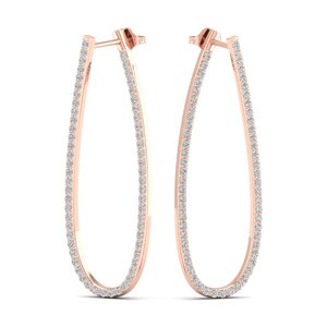 REYES, nuevo diseño, pendientes colgantes de oro rosa de 14 quilates con corte redondo de 1,8 quilates, pendientes de moissanita para mujer, regalo perfecto de aniversario, joyería fina - Product Image 1