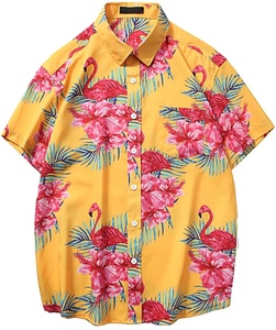 กางเกงขาสั้นผ้าคอตตอนของผู้ชาย,เสื้อแขนสั้นมีกระดุมครึ่งแขนสำหรับฤดูร้อนพิมพ์ลายฮาวายใหม่ปี2022 - Product Image 2