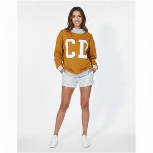 Sweat-shirt réversible surdimensionné pour femme, col montant, en polyester/coton, séchage rapide, écologique, haute qualité, avec logo personnalisé OEM - Product Image 1